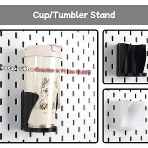 Tillbehör för skrivbordsmontering, tangentbordsfäste, surfplatteställ, mushållare, prylorganisatör, kompatibel med SKADIS och 1/4'' hylsplatta Cup/Tumbler Stand
