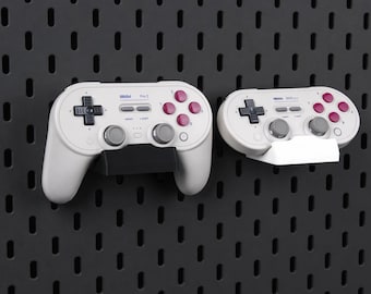 8BitDo Pro 2 / Pro 3, SN30 Pro Controller Holder for IKEA SKADIS Pegboard, Wall Mount Video Game Storage Rack