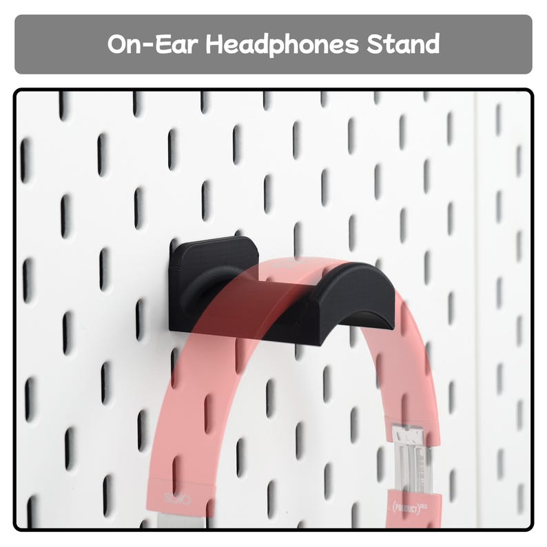 Tillbehör för skrivbordsmontering, tangentbordsfäste, surfplatteställ, mushållare, prylorganisatör, kompatibel med SKADIS och 1/4'' hylsplatta Headphones Stand