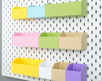 Pegboard Storage Bin for IKEA SAKDIS or 1/4 inch Pegboard Accessories for Garage Personalized Storage Box for Craft Room Wall mount