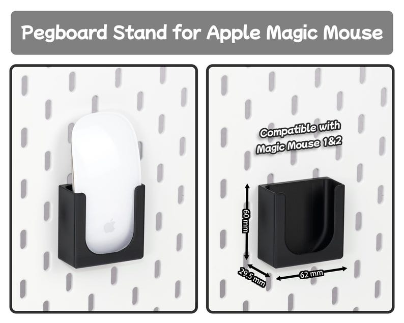 Tillbehör för skrivbordsmontering, tangentbordsfäste, surfplatteställ, mushållare, prylorganisatör, kompatibel med SKADIS och 1/4'' hylsplatta Magic Mouse Stand