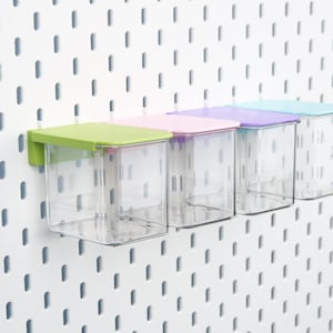 Genomskinlig förvaringslåda för IKEA SKADIS Pegboard | Flerfärgad mössa | Tangentbordsmössa och förvaring med strömbrytare