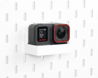 Pegboard Mount for Insta360 Ace Pro/ Ace Pro 2 Camera, Compatible with IKEA SKADIS & 1/4 Inch Pegboard, Action Camera Holder