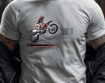 Camiseta de motocross, camiseta "Send It", camiseta para motorista, regalo para motorista de motocross.