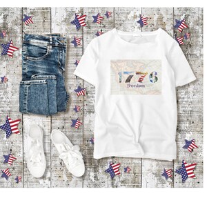 T-shirt patriotique du 4 juillet, drapeau américain, Liberty 1776, aigle, cadeau de la fête de l'indépendance, carte de l'Amérique, pour hommes et femmes