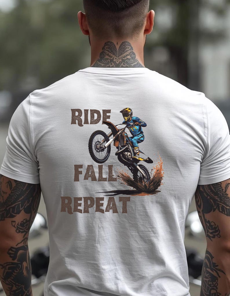 Enduro T Shirt Men – Dirt Bike Graphic Tee – Motocross Gift for Him image 1