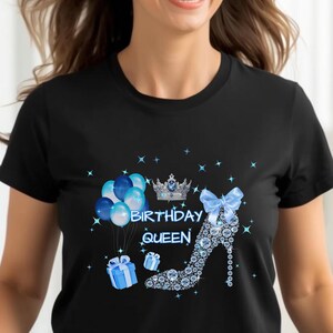 Birthday Queen Shirt Birthday Girl T-Shirt Birthday Party Tee Crown Graphic Outfit Gift