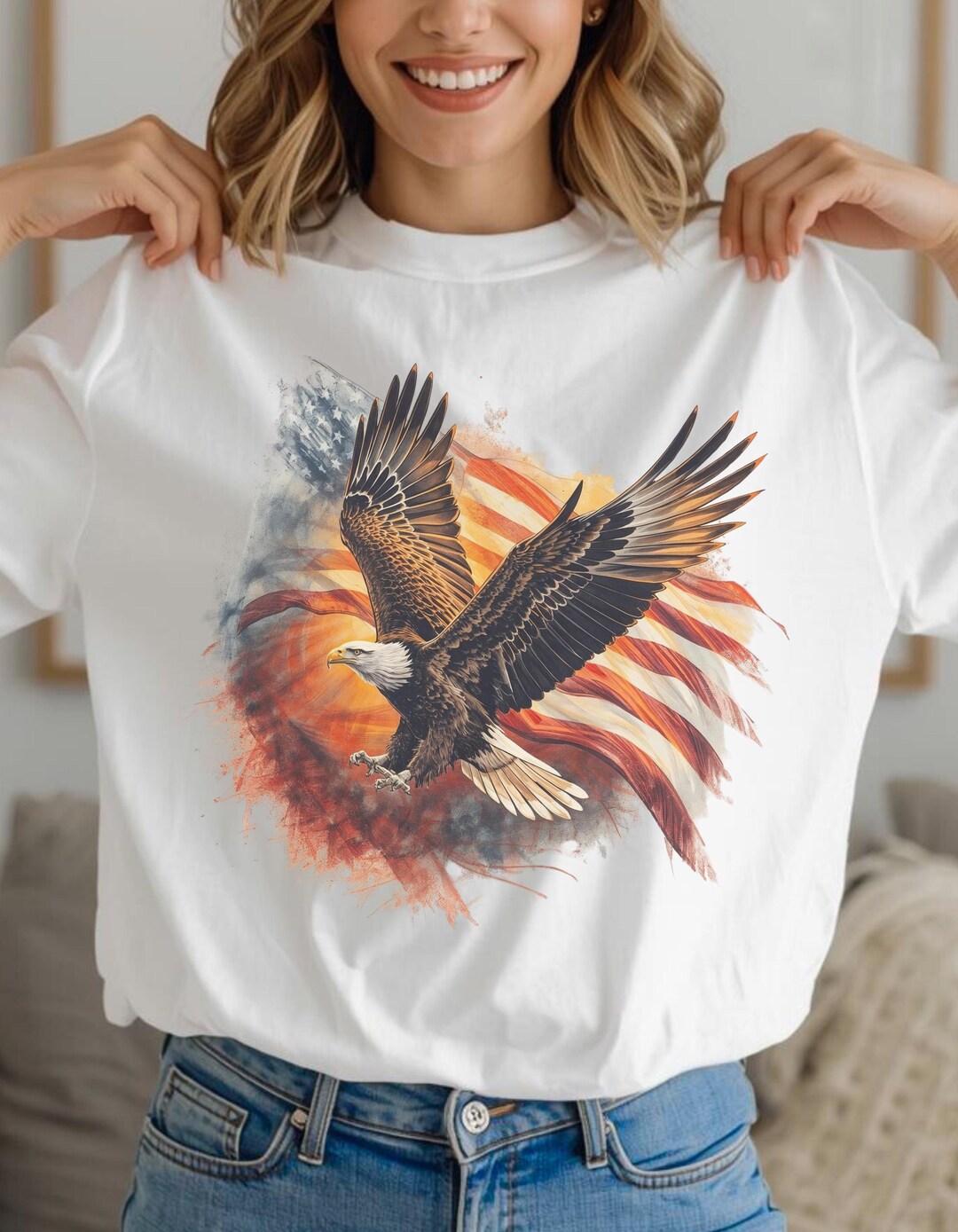 Patriotic Eagle T Shirt American Flag Sunset USA Pride Freedom Tee - Etsy