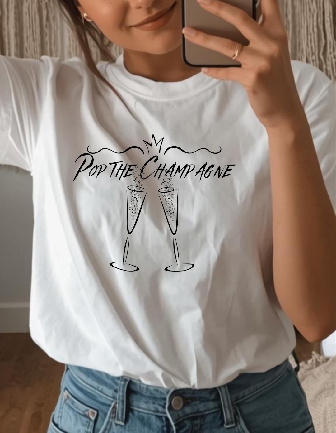 Champagne T Shirt Women – Birthday Party Tee With Two Champagne Glasses ...