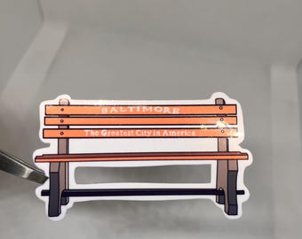 Baltimore Bench Sticker – “The Greatest City in America” Waterproof Vinyl Decal or Magnet