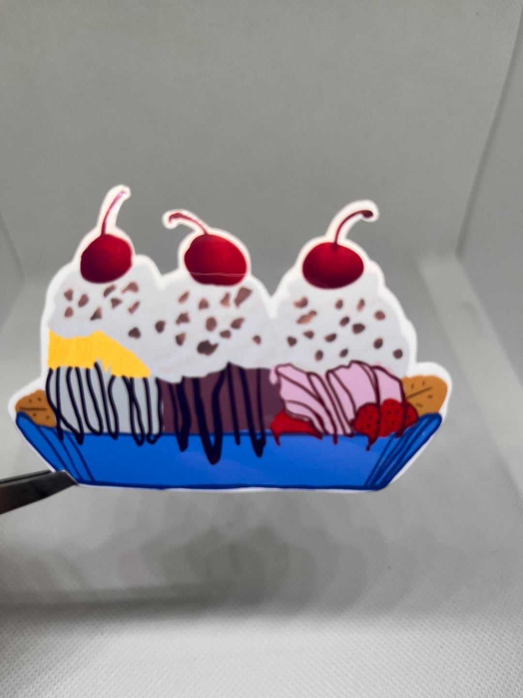 Delightful Banana Split Vinyl Sticker - Yummy Ice Cream Decal - Etsy