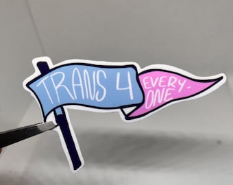 Trans 4 Everyone Vinyl Sticker: LGBTQ+ Pride Flag Decal