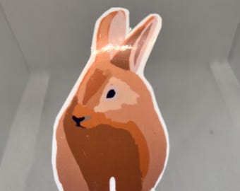 Brauner Häschen-Aufkleber - Wasserdichter Vinyl-Kaninchen-Aufkleber