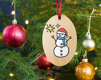 Snowman Wooden Tree Decoration