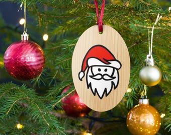 Santa Wooden Tree Decoration