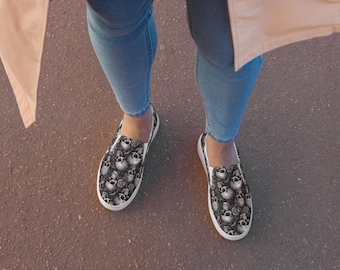 Skulls: canvas damesslippers