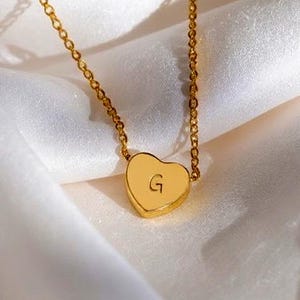 Heart Initial Necklace, Initial Customized Necklace, Personalized Initial Necklace, Name Initial Lovers Necklace, Romantic Letter Necklace