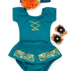 Merida Inspired First Birthday Outfit Girl, Brave Princess Baby Costume, Baby Girl Princess Dress