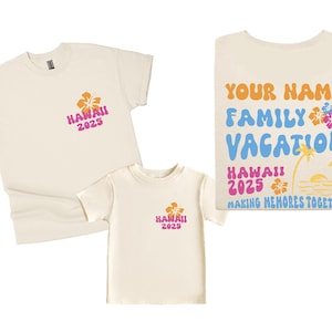 Hawaii Trip Family T-Shirts 2025 | Personalized Double-Sided Vacation Shirts – AM Tops