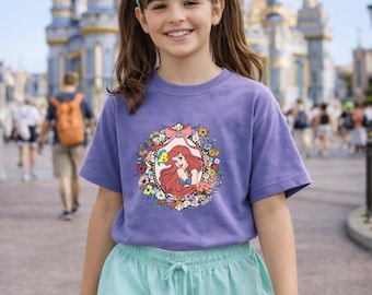 Little Mermaid Princess Shirt, Girls Disney Trip Shirt, Mermaid Birthday Tee, Ariel Inspired Youth Shirt, Family Vacation T-Shirt