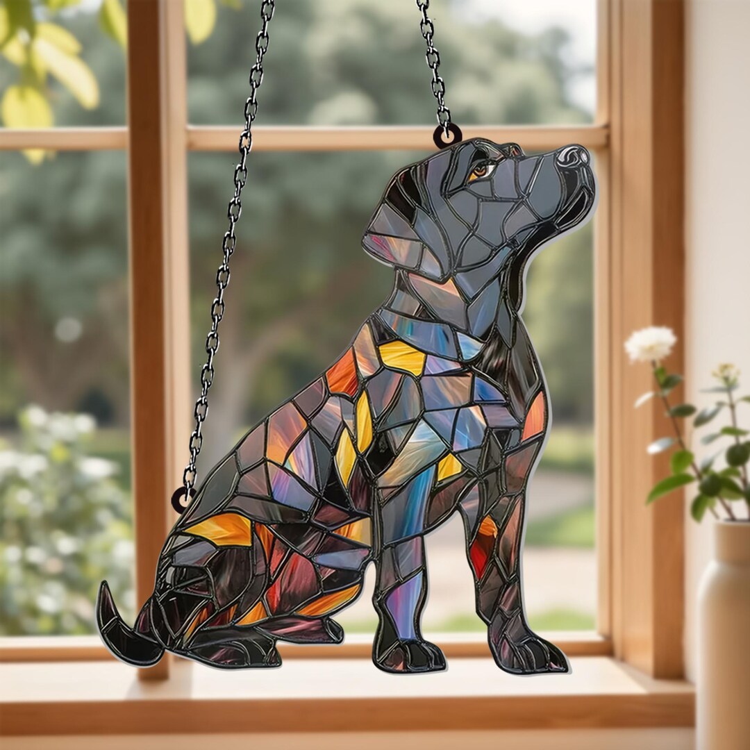 Labrador Retriever Acrylic 2D Ornament, Black Lab Suncatcher, Dog ...