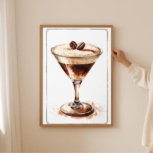 Prints Wall Art, Coffee Lover Gift, Kitchen Decor, Modern Bar Cart Sign, Martini Print, Espresso Poster