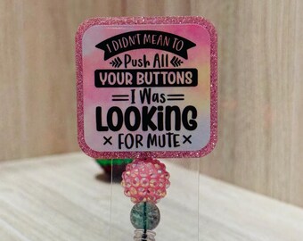 Funny Glitter Badge Reel – Sarcastic Quote ID Holder, Retractable Belt Clip