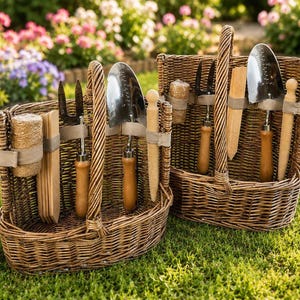 Personalised Gardening Gift Basket With Engraved Tools for Nana