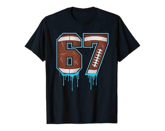 67 American Football Shirt (Back or Front), 67 Meme shirt kids, Six Seven Sport,67th Drip Number Youth Tee, USA Football 67 trend shirt boys