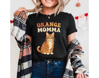 Ginger Cat Lover cadeau, Cyperse kat oranje momma-shirt, grappige kat moeder T-shirt, schattige kat moeder T-shirt, oranje baby shirt mama, Moederdag cadeau kat