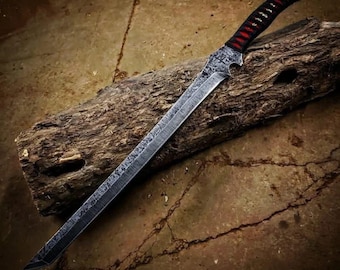 30 Inch Long Full Tang Hand Forged Carbon Steel Bush craft Machete With Leather Sheath, Birthday Gift, Anniversary Gift, Wedding Gift