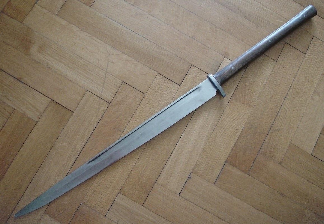 34 Inch Long Full Tang Hand Forged Carbon Steel Single Edge Sword With ...