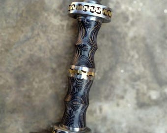 32 Inch Long Hand Forged Damascus Steel Double Edge Viking Sword With Leather Sheath
