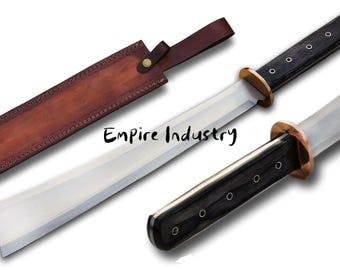 22.5 Inch Long Full Tang Handmade Carbon Steel Bush craft Hunting Machete With Sheath, Birthday Gift, Gift For Him, Anniversary Gift