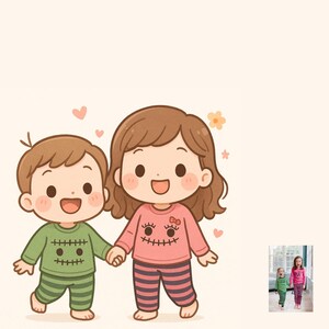 Custom Cartoon Portrait | Cute Digital Drawing from Your Photo | Couple, Pet, Family, Friends