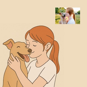 Custom Cartoon Portrait | Cute Digital Drawing from Your Photo | Couple, Pet, Family, Friends