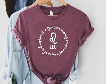 Leo Zodiac T-Shirt, Horoscope Leo Girl Gift, Astrology Shirt