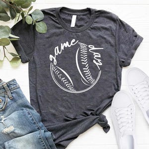 Softball Shirt, Gameday Outfit, Baseball Mom Gift, Women&#39;s Softball Shirt, Cute Baseball T-Shirt, Sports Mom Shirt, Baseball Fan Shirt