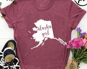 Alaska Girl Shirt,Alaska Map State Shirt,Alaska Lovers Shirt, Alaska Gifts for Mom, Alaska Vacation Shirt, Alaska Trip Shirt, Explorer Shirt