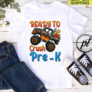 Boys Pre K First Day of School Shirt, Pre K Shirt For Boys, Ready To Crush, First Day of School, Pre K Shirt, Pre-K Dude, Peace Out Pre K