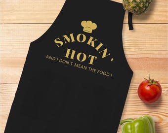 Funny 'Smokin Hot' BBQ Apron with Pockets