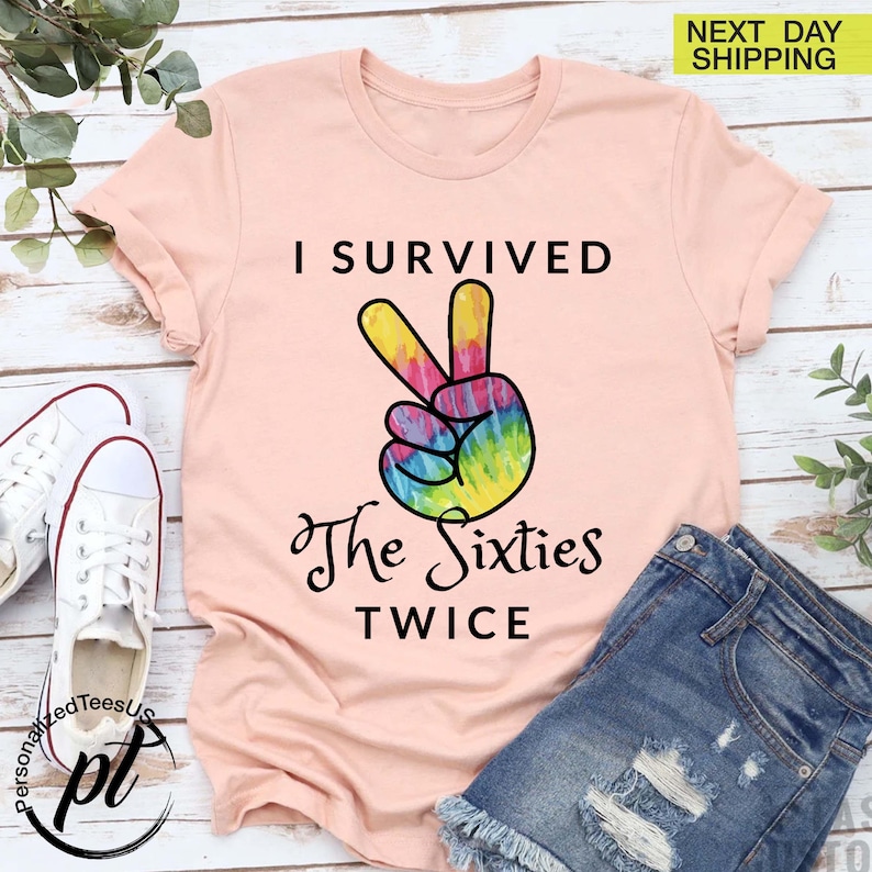 I survived The 60s Twice Shirt, Funny 70th Birthday Shirt, Birthday Party Shirt, Gift for Grandma, 70th Bday Shirt, 70th Birthday Gift imagen 3
