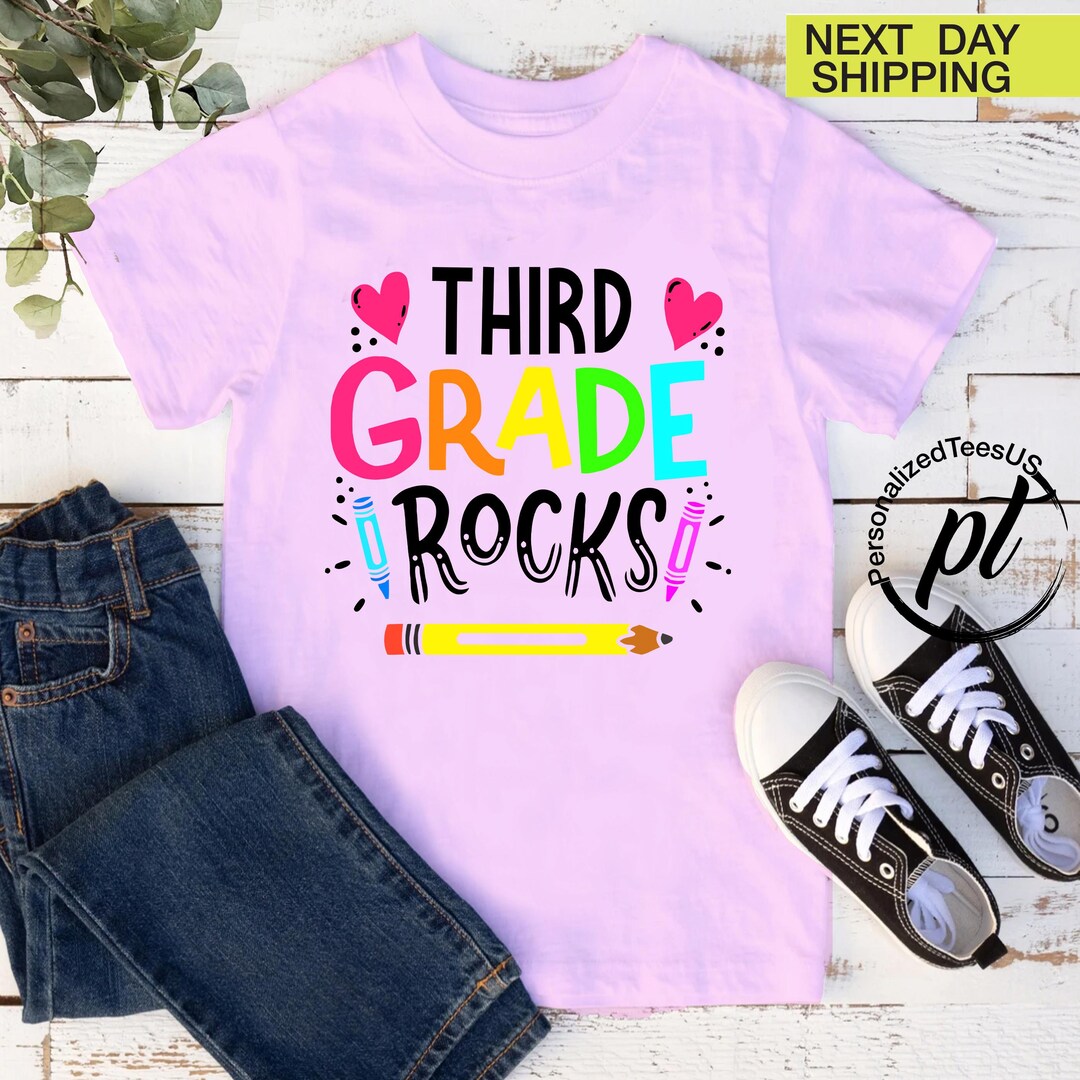 Third Grade Rocks Tee, Back to School Gift - Etsy