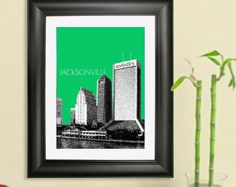 Jacksonville Skyline Poster - Jacksonville Florida City Skyline - Art Print