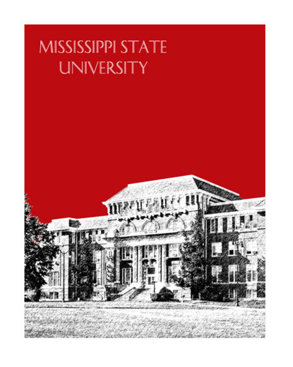 Mississippi State University Graduation Poster Starkville Etsy