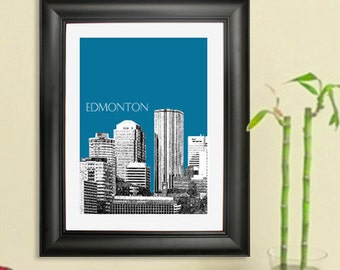 Edmonton Skyline Print  #3 - Edmonton Canada Skyline Art Poster