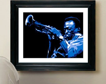 Miles Davis Print - Pop Art Poster - 8x10 - Giclee Pop Art Print