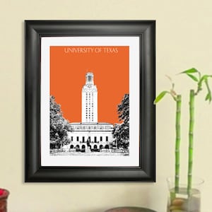 University of Texas Graduation Poster - Austin Texas Skyline - Art Print