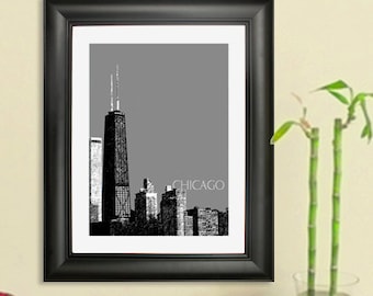 Chicago Skyline  - John Hancock Building Poster Art Print