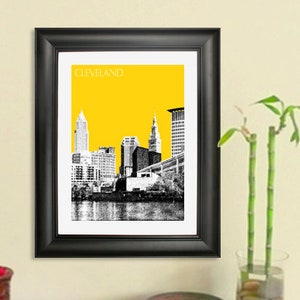 Cleveland Skyline Poster Cleveland City Skyline Art Print Choose Your Color image 1